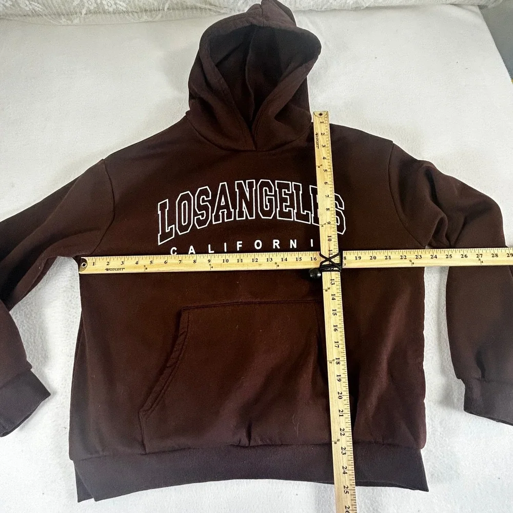 Kids Brown‎ Los Angeles California Graphic Hoodie Sweatshirt XL Brown 01935